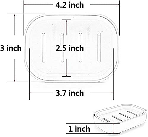 UVIVIU Plastic Soap Dish  Container  Keeps Soap Dry Easy Cleaning Drain White - Image 3